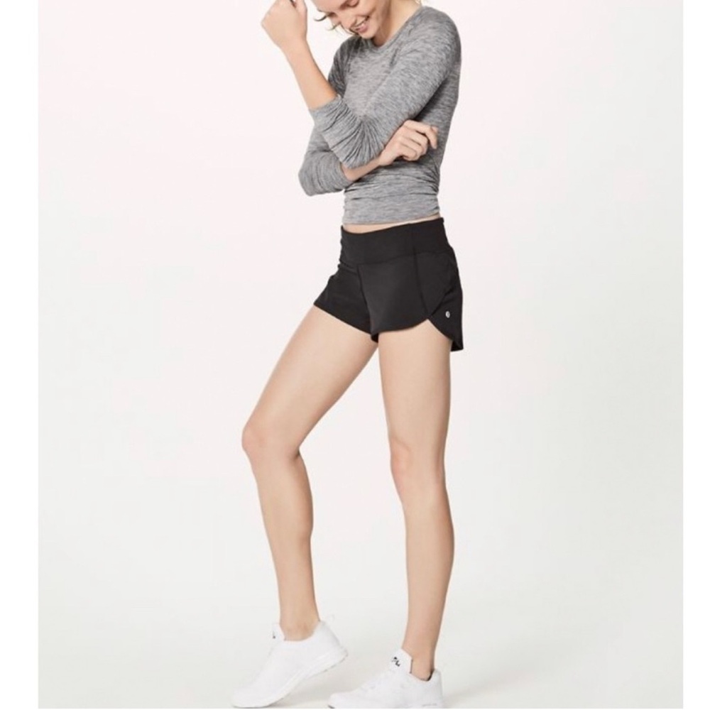 lululemon athletica Black Split-Hem Athletic Shorts